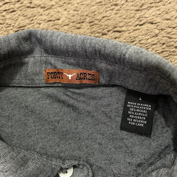 University of Texas UT Forty Acres Longhorns Gray Heather Golf Polo Men’s L - Picture 5 of 6